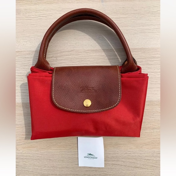 Longchamp Les Pliages Red Nylon Sac Pliant M - Picture 8 of 12